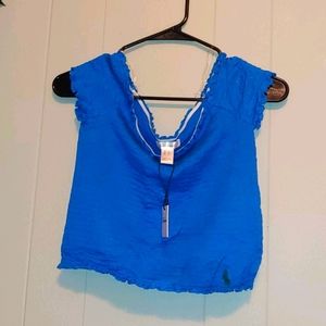 Off shoulder ruched crop top